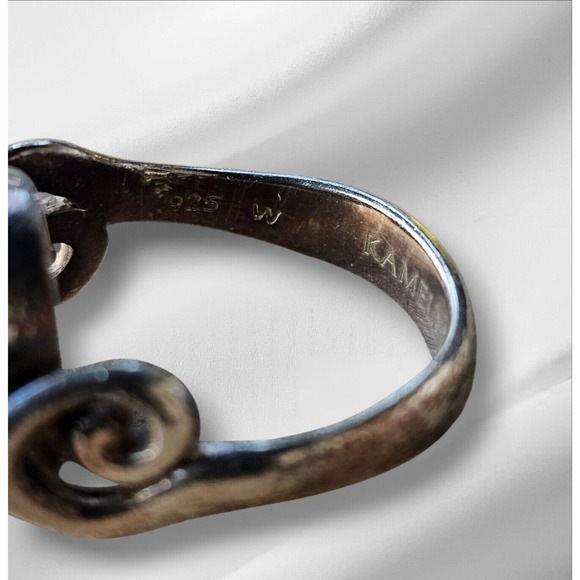 Vtg Kameleon Sterling Silver Onyx Ring 2 Interchangeable Snaps Case Tool Size 7 - Picture 5 of 12